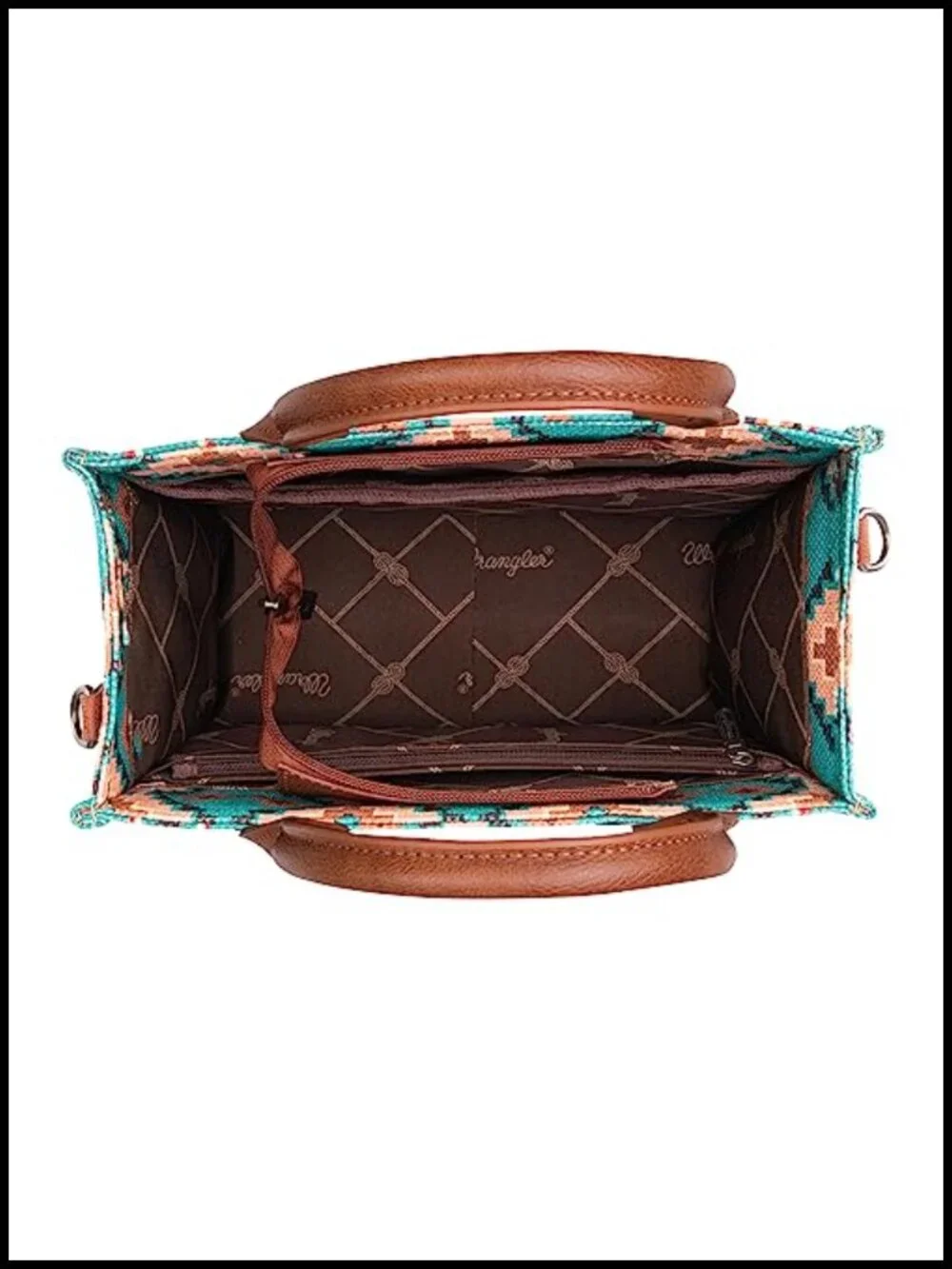 Aztec Print Canvas Western Satchel Tote with Detachable Strap - High Quality